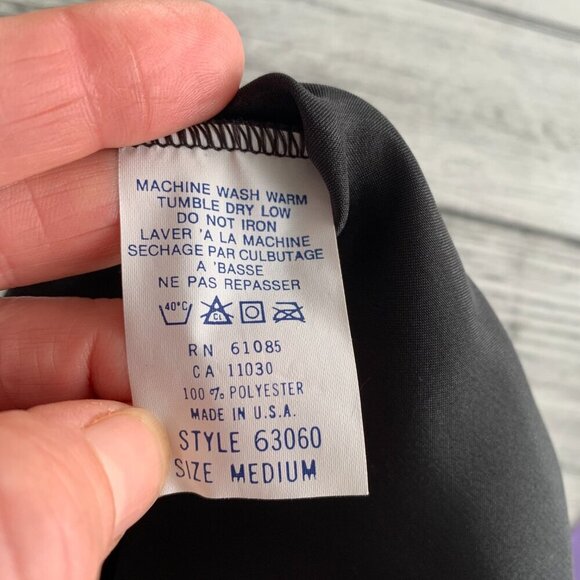 Vintage 90s Black Satin Asymmetric Sheer Ruffle Hem Maxi Slip Dress - Picture 11 of 14